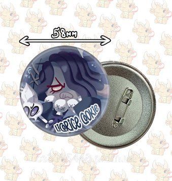 Значок металевий 58мм з Licorice Cookie з гри Cookie Run: Kindom 2666009853 фото