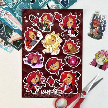 Стікерпак А5 з Vampire Cookie з гри Cookie Run: Kingdom С-КРК-18 фото