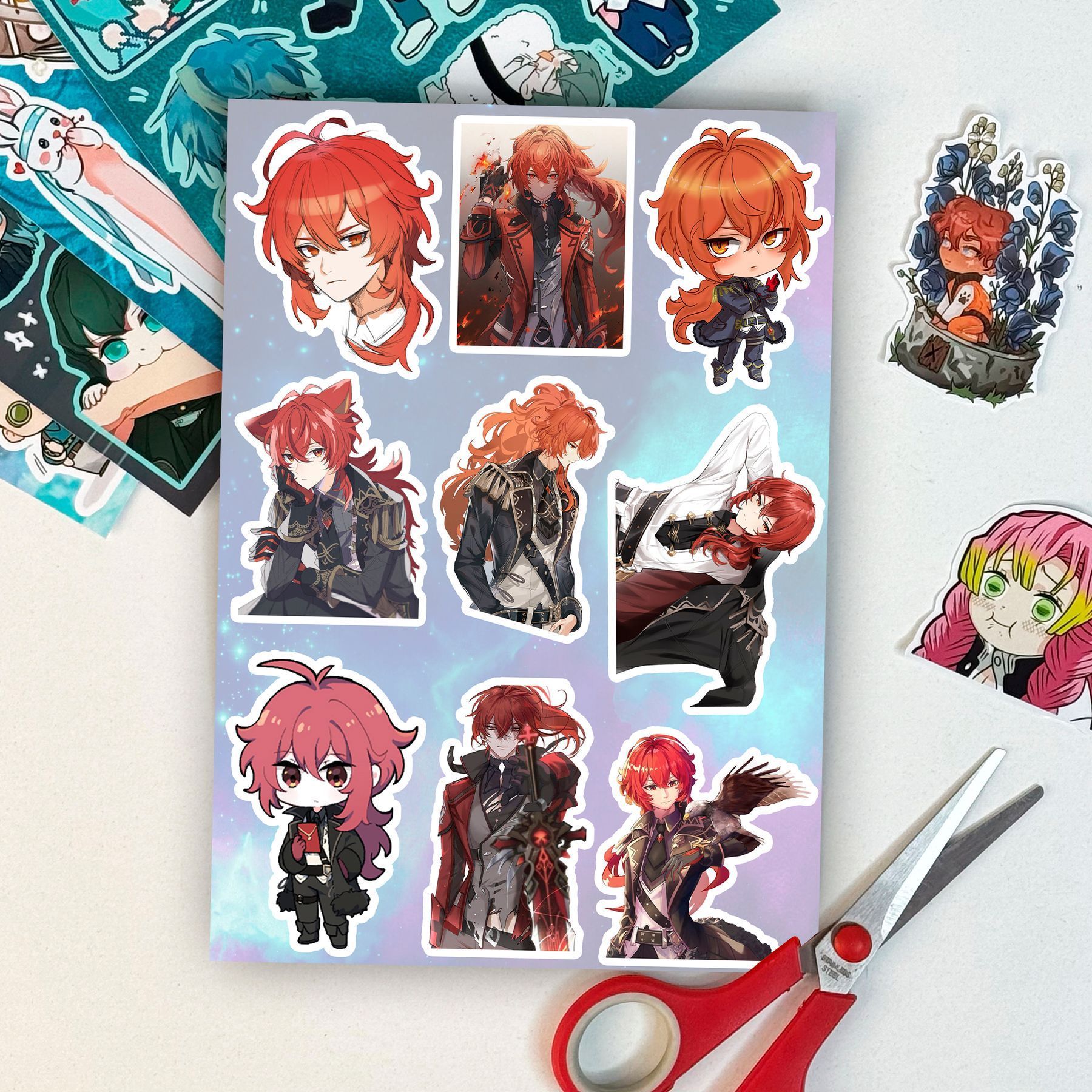 купити стікери - з ділюком - з геншина - боннета шоп - bonneta shop